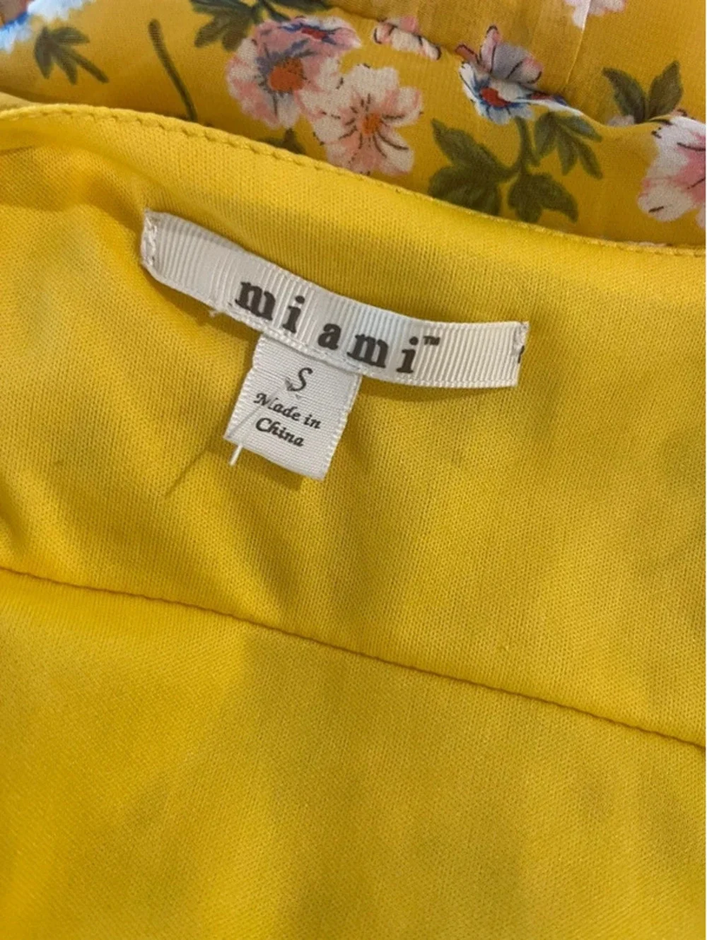 Miami yellow floral summer high low dress